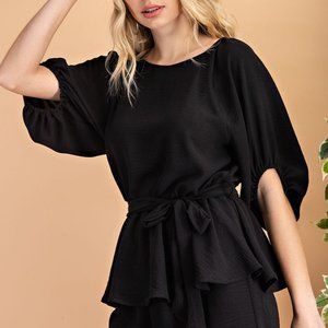 Tiered Tulip romper With Waist Tie
